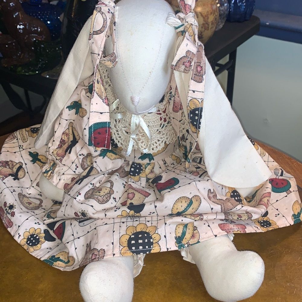 Country Bunny Doll With Gingerbread Dress